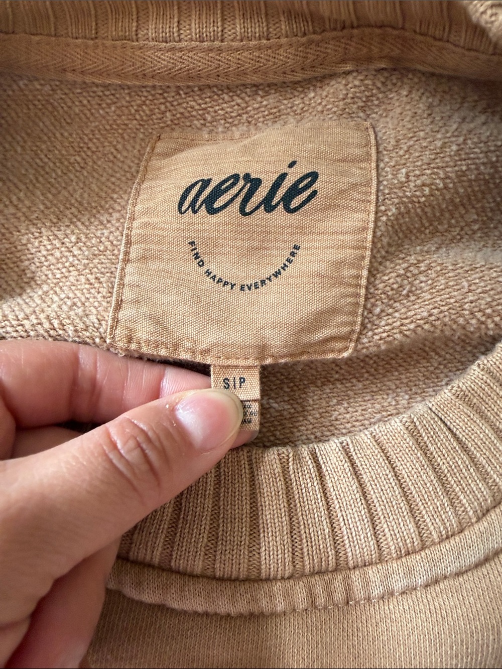 aerie Oversized Pullover Sweatshirt - Camel Brown - Picture 2 of 3